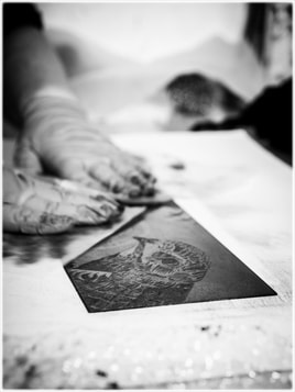 Janis Goodman etching- photograph by Steve Christian