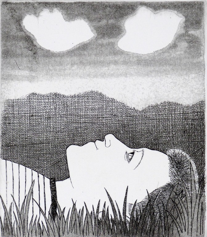 Lying in Grass Looking at Clouds - Frans Wesselman