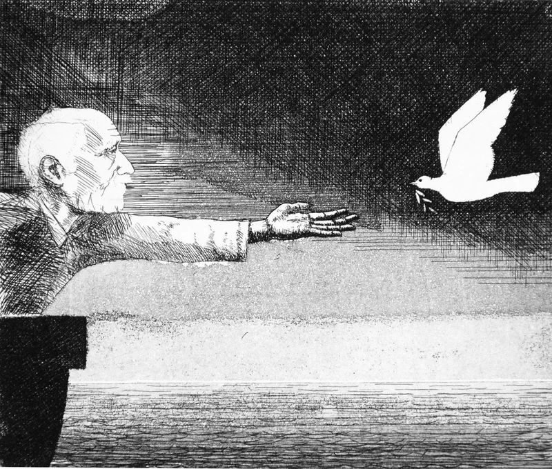 Man, Dove, Olive Branch - Frans Wesselman