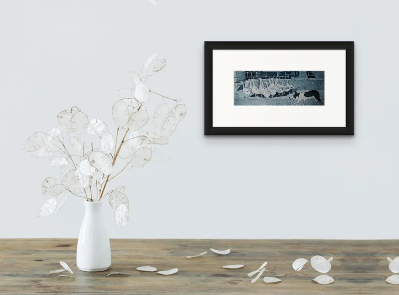 "Gooseherd" Etching by Janis Goodman