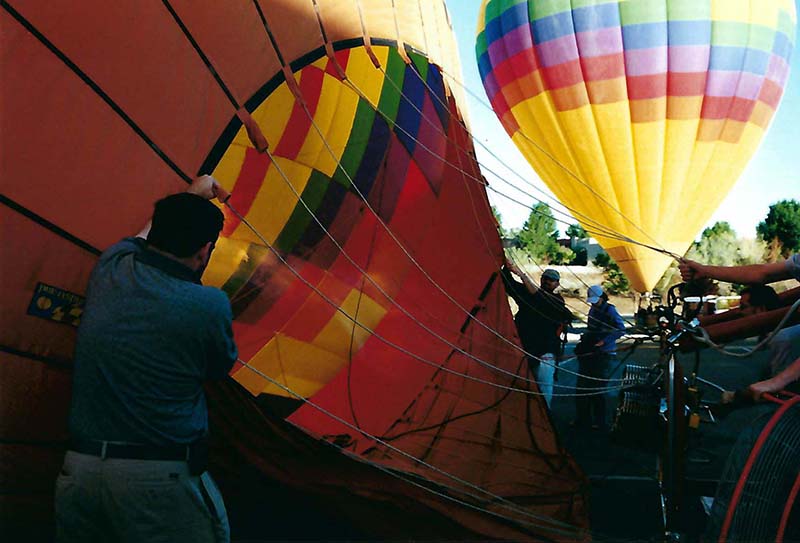 Albuquerque Hot Air Balloon Ride Filling Up the Balloon