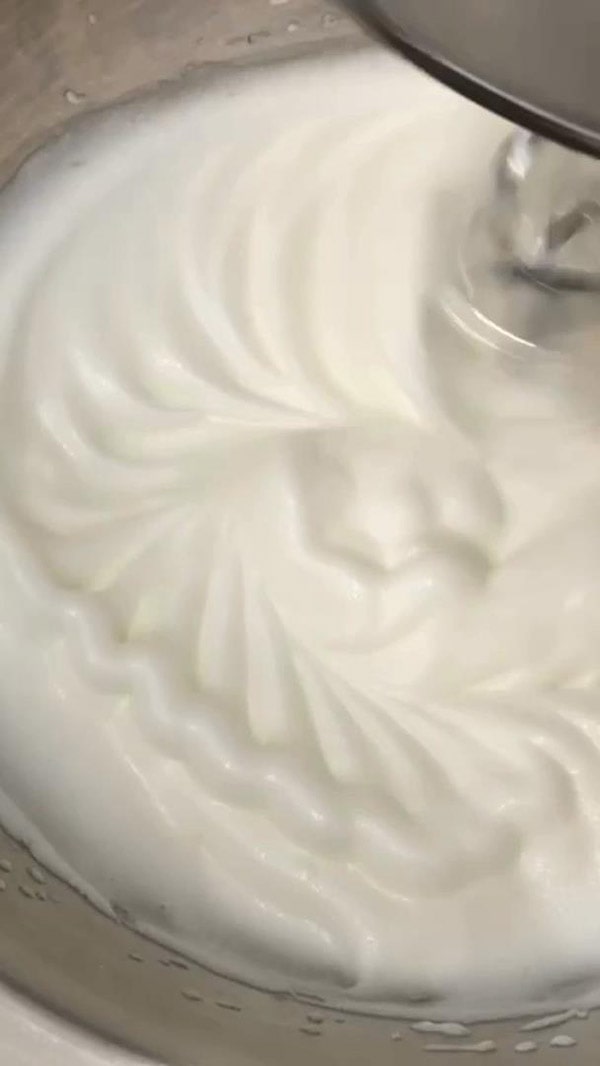 Angel Food Cupcakes Beat Egg Whites with Superfine Sugar