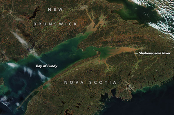 Bay of Fundy Shubenacadie River NASA
