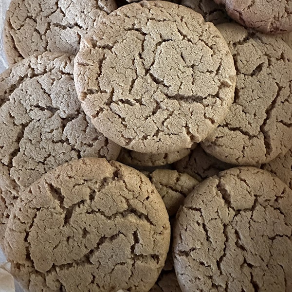 Chewy Peanut Butter Cookies in Airtight Container