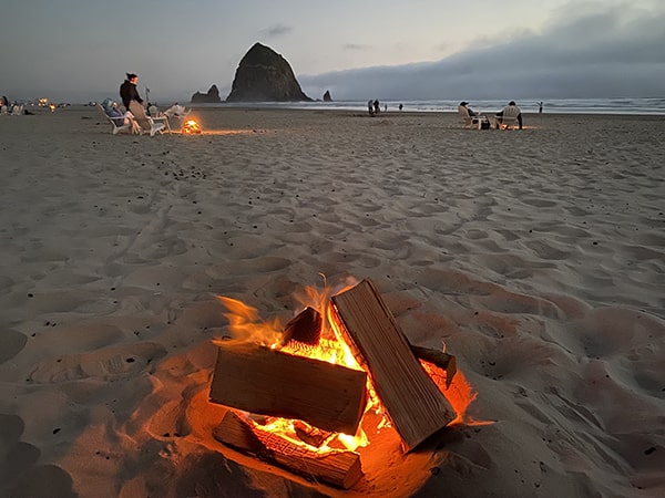 Haystack Rock Oregon Cannon Beach Fireside