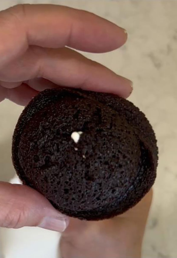 Hostess Cupcakes Recipe Cream Filling at Top of Cupcake