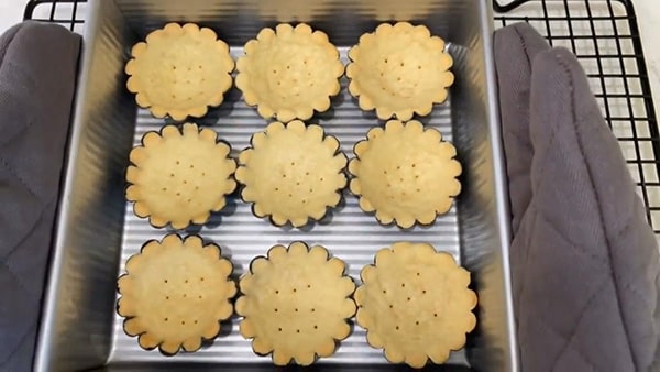 Mini Chocolate Tarts Remove Mini Tarts from Oven