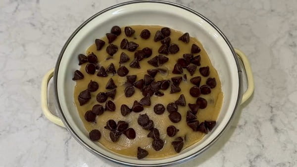 Mini Skillet Cookie Sprinkle Chocolate Chips on Top
