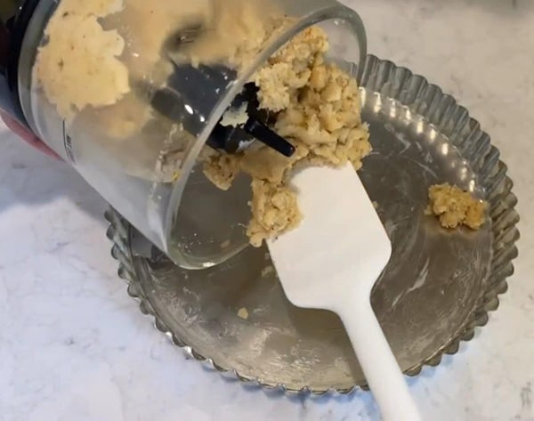 Sour Cherry Jam Tart Scoop Dough into Pan