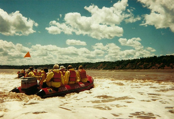 Tidal Bore Rafting Waiting for the Waves