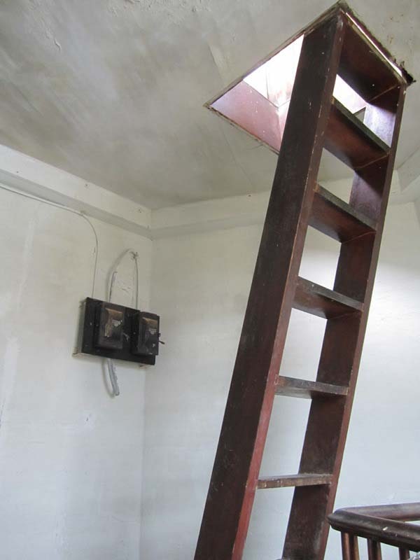 The ladder up to Wings Neck Lighthouse Lantern Room