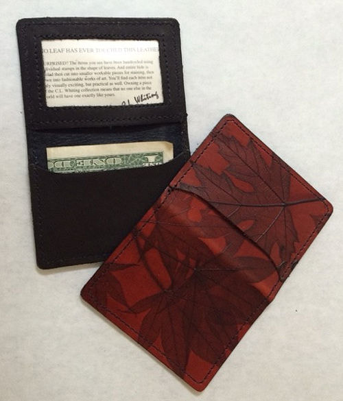 CL Whiting's Leaf Leather Card Cases & Other Small Accessories