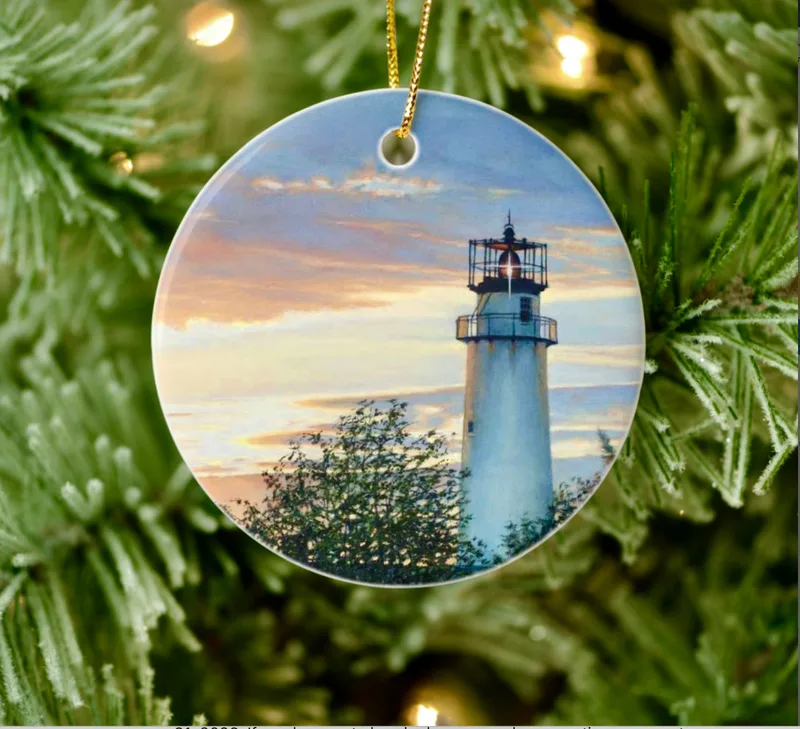 "Night Settles over Fenwick Island" fine porcelain ornament