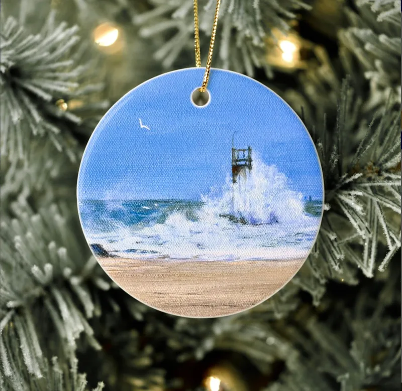 "Towering Sea" porcelain ornament