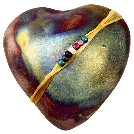 J. Davis Raku Smooth Heart InnerSpirit Rattle - Smooth Sailing