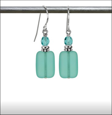 Austin Cake's GEO earrings in aqua