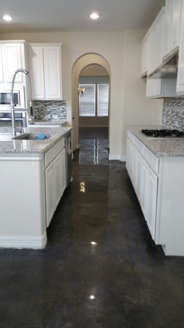 Black Polished Concrete Residential Floor Houston