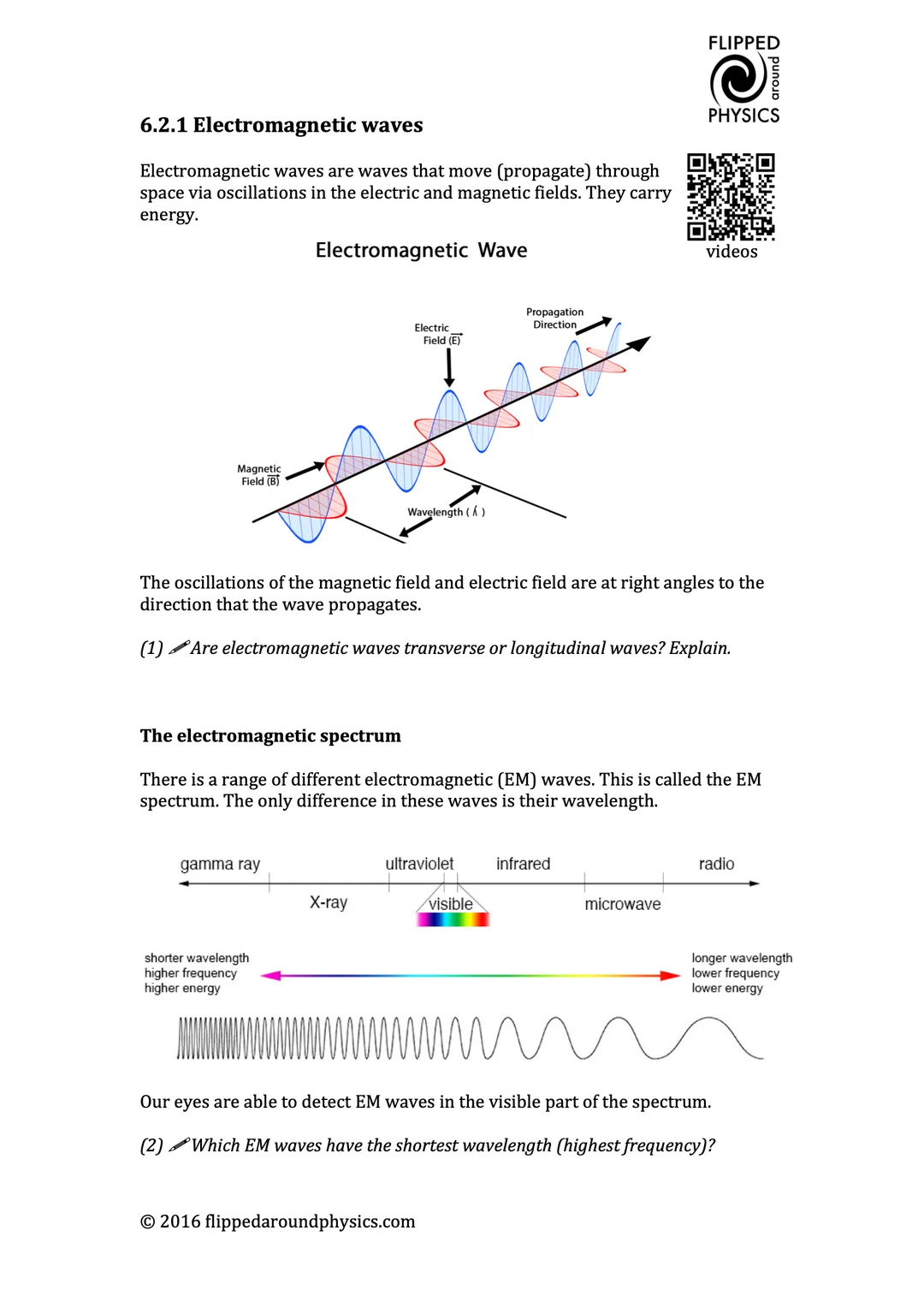 Image of worksheet - Electromagnetic waves