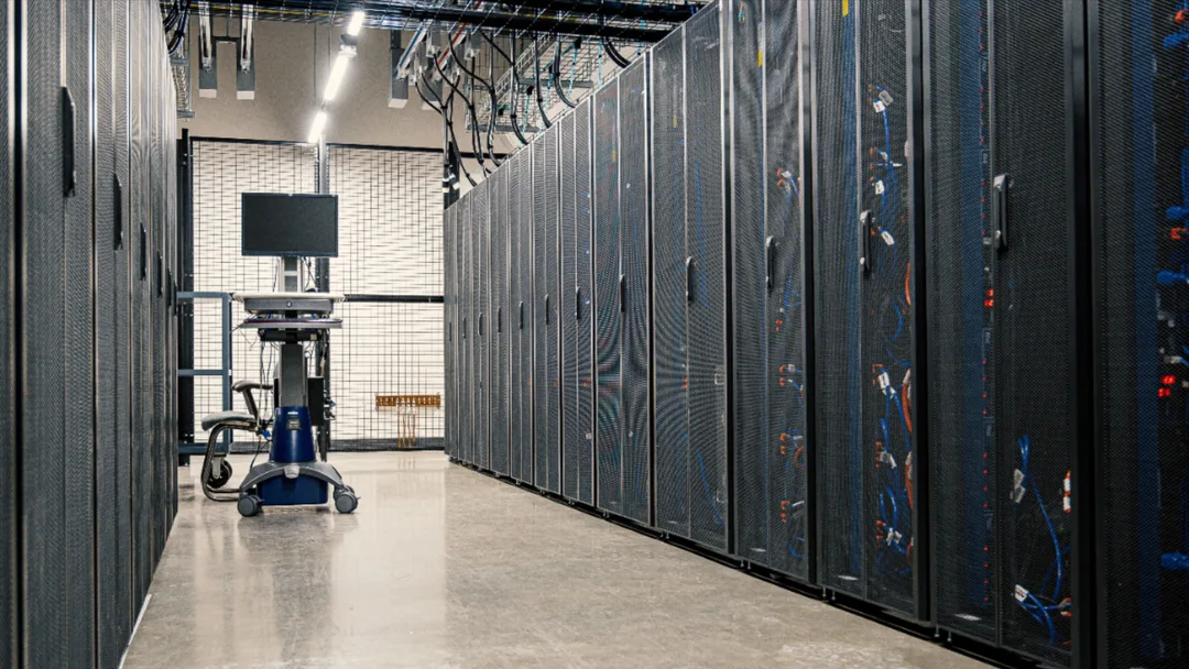 Data center interior hallway