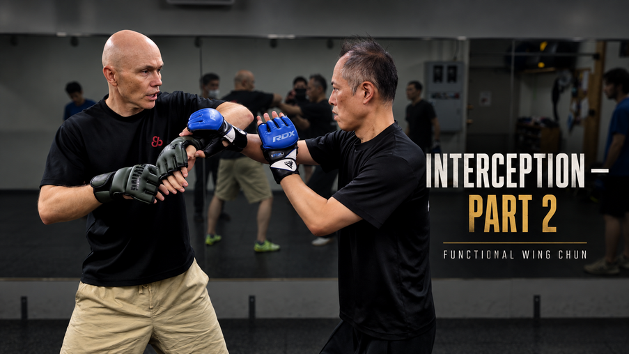 image is showing a FWC wing chun interception at J's GYM in Shinmaruko.