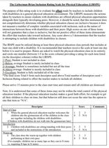 ​LIEBERMAN-BRIAN INCLUSION RATING SCALE FOR PHYSICAL EDUCATION​