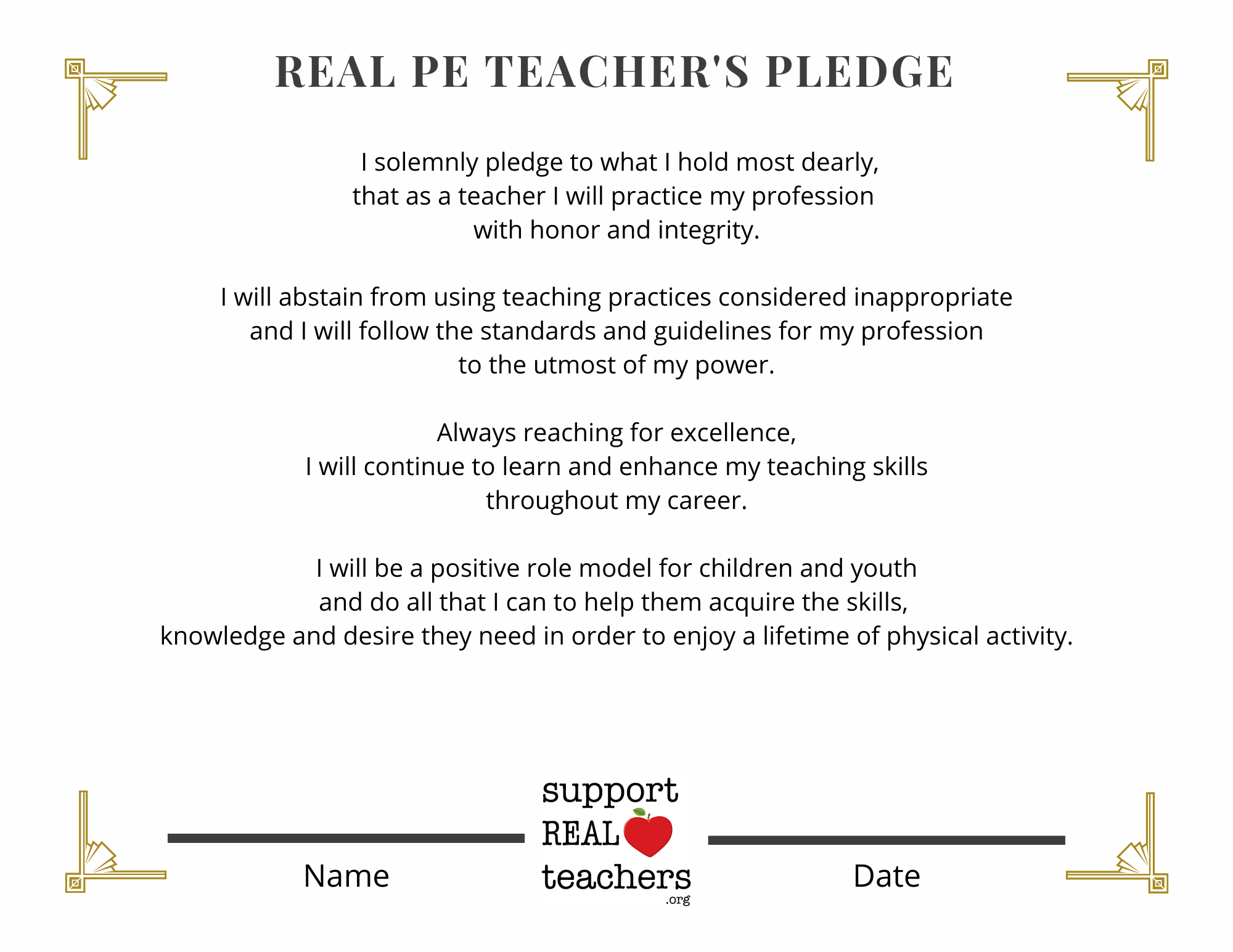 REAL Teacher's Pledge