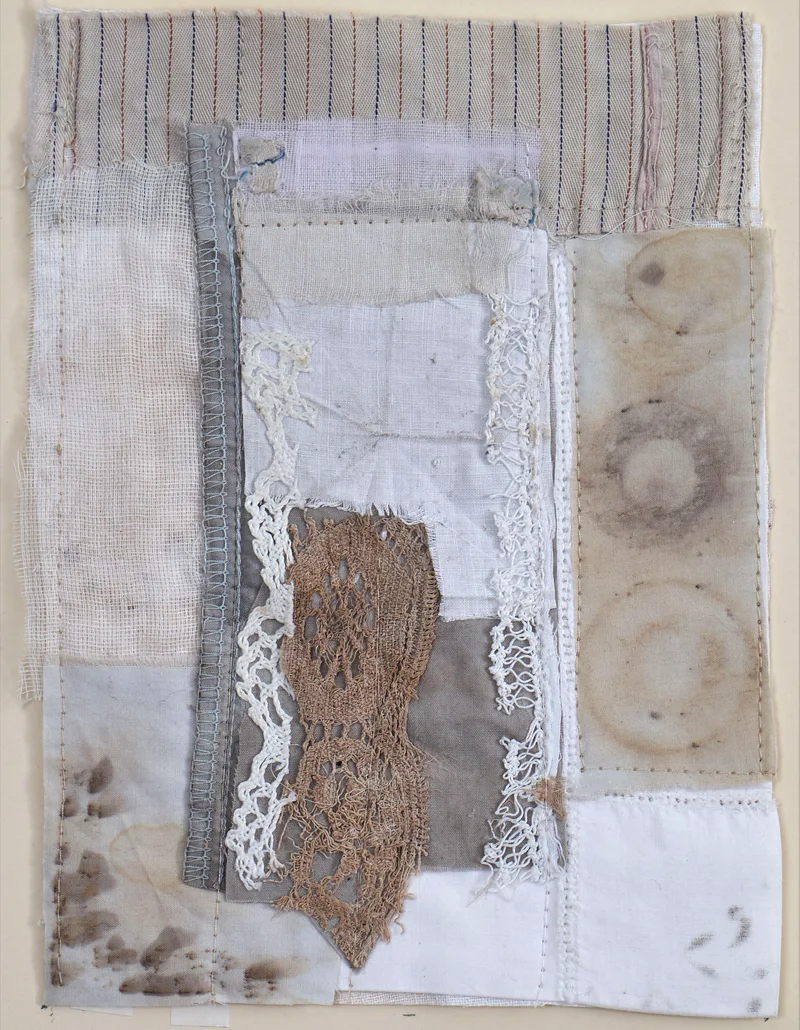 Fabric assemblage from lace fragments