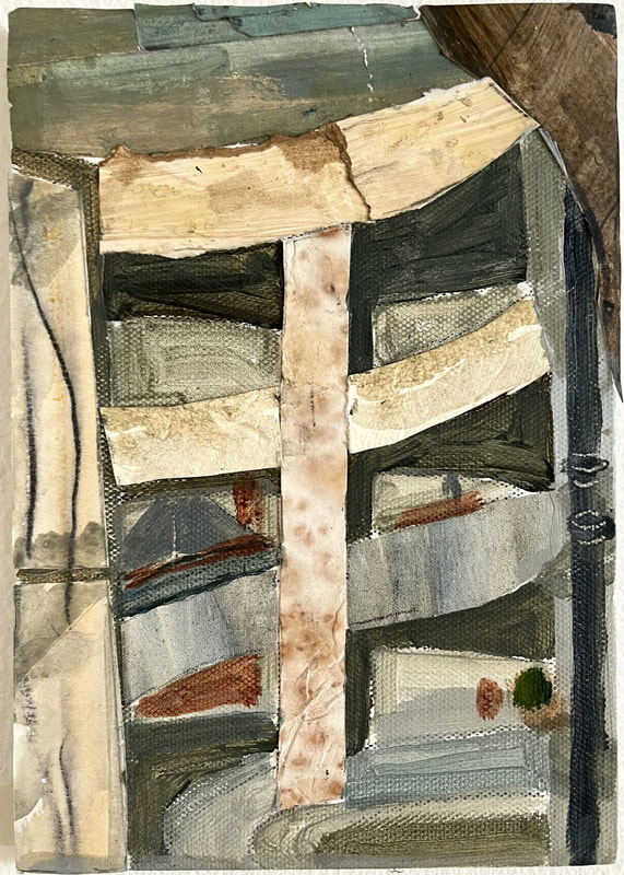 The concrete spine of the spiral ramp.