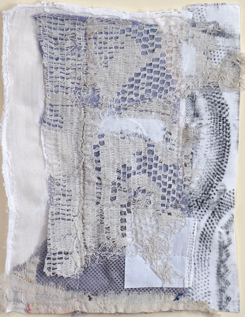 Fabric assemblage from lace fragments