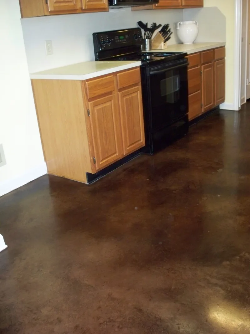 Black Stained Concrete on a Remodel