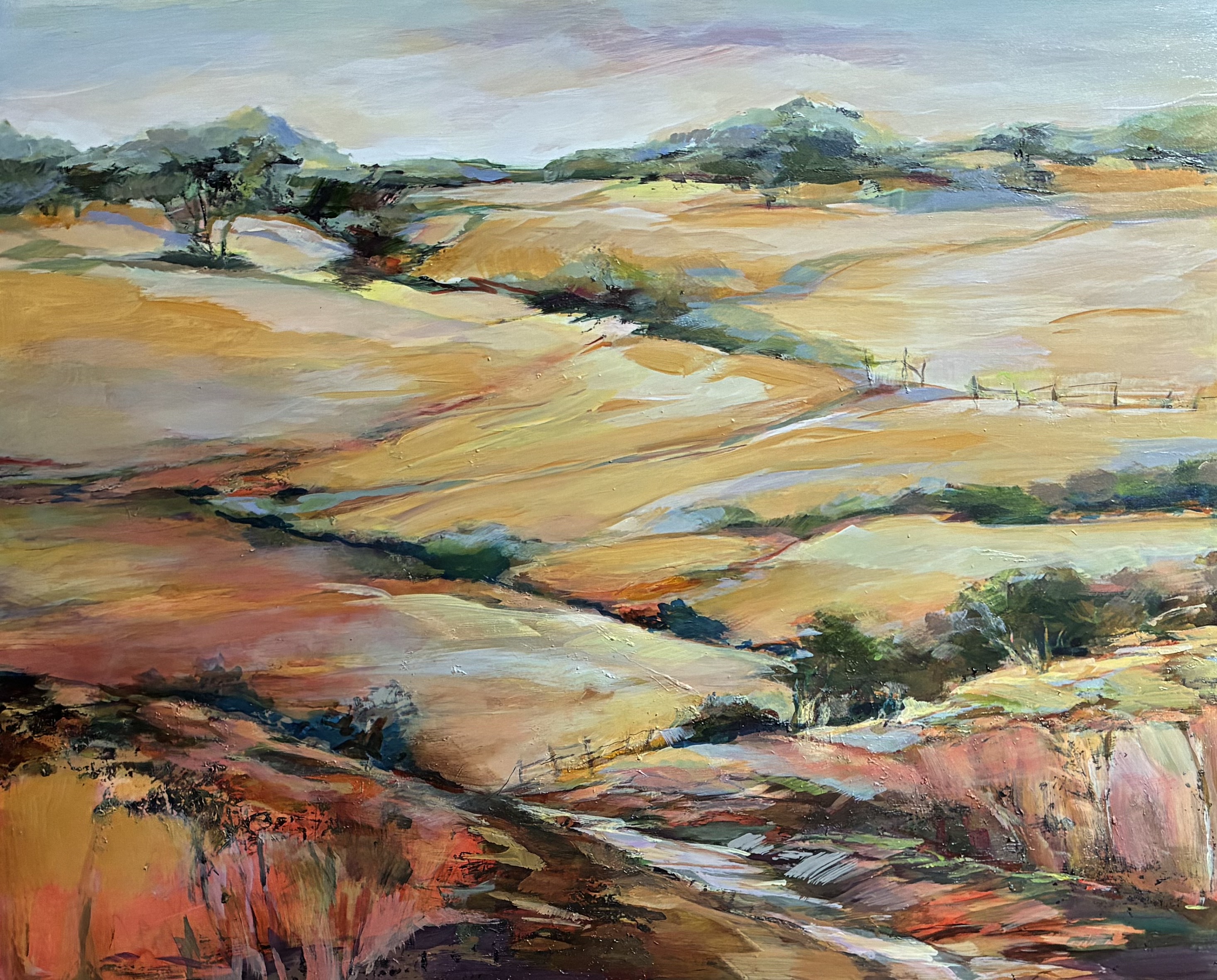 Work in progress. Tentative title, Folded Hills. Inspired by summer trip through local hills.