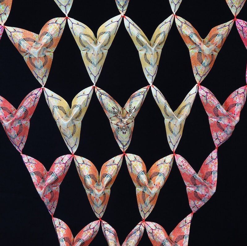 'Metamorphosis' detail of an art quilt by Claire Passmore