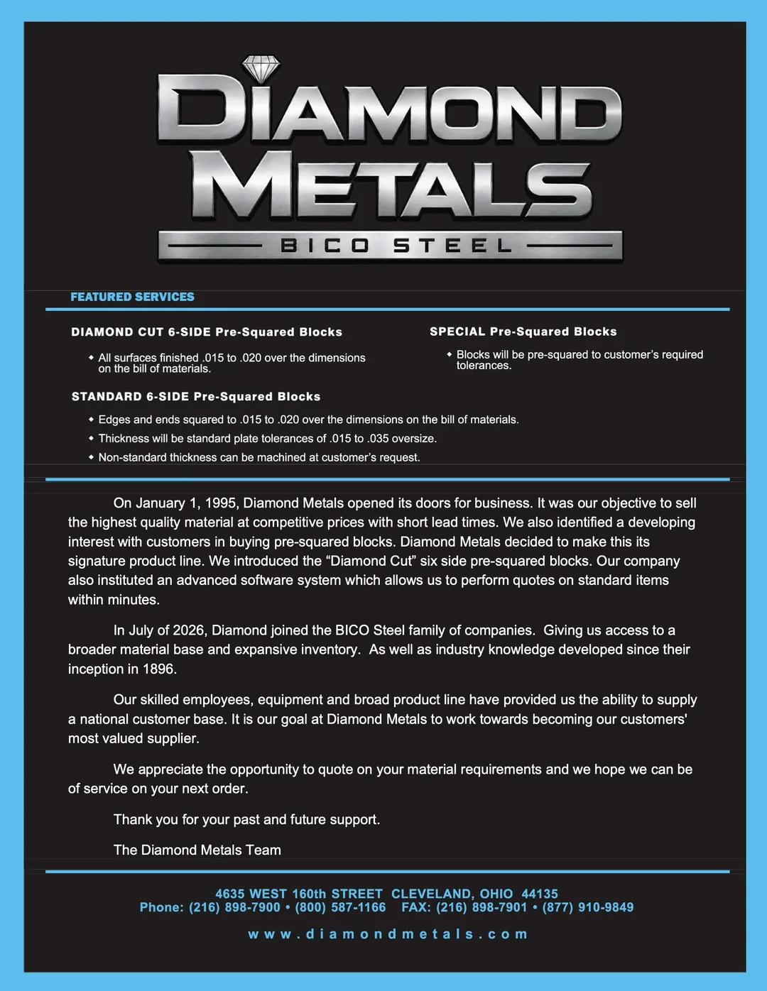 Diamond Metals Bico Steel