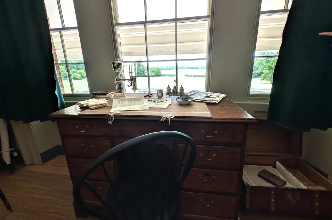 The desk at Montpelier in Virginia where James Madison wrote the U.S. Constitution