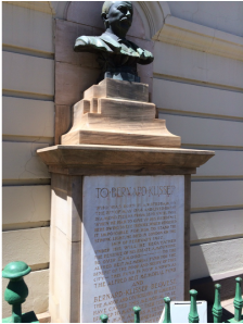 Bronze bust of Bernard Klisser. 