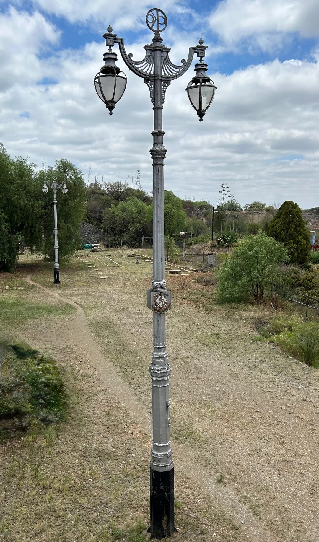 Original electric street light at the Big Hole Museum in Kimberley