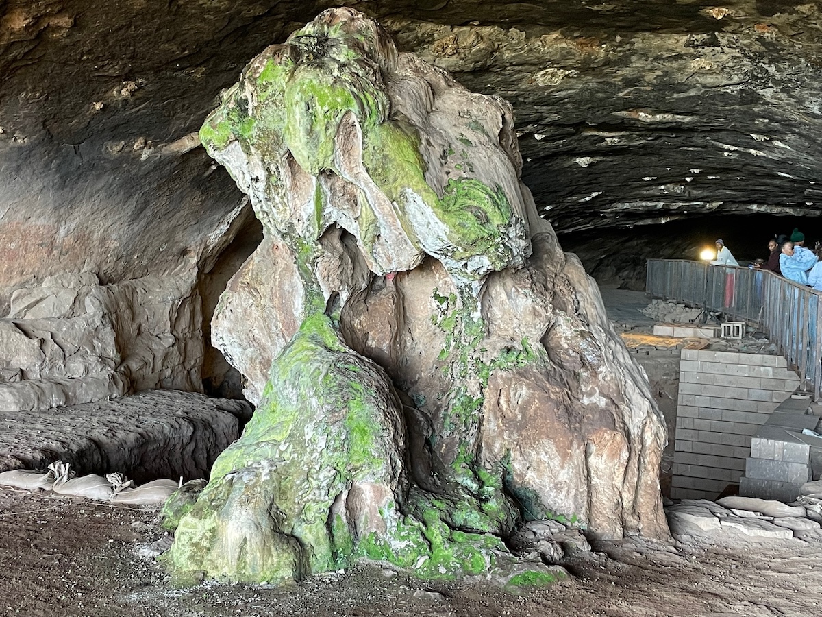 Limestone formation inside Wonderwerk Cave