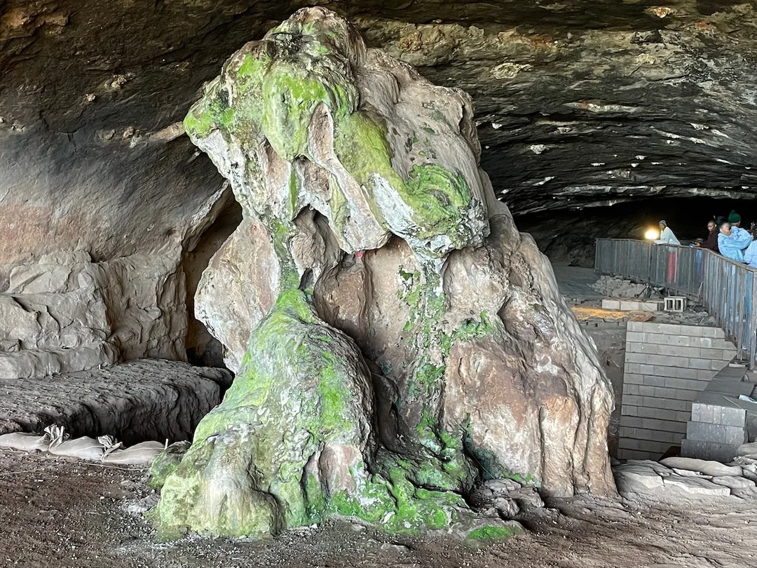 Limestone formation inside Wonderwerk Cave