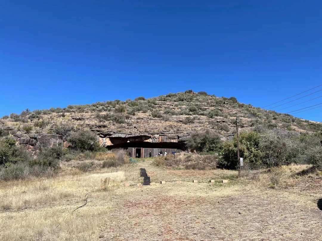 Wonderwerk Cave entrance in the Kuruman Hills, Northern Cape