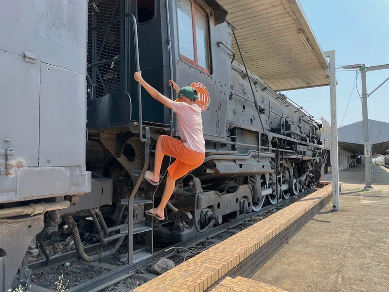 South African Railways Class 25NC steam locomotive No. 3411 preserved at Kimberley Railway Station.
