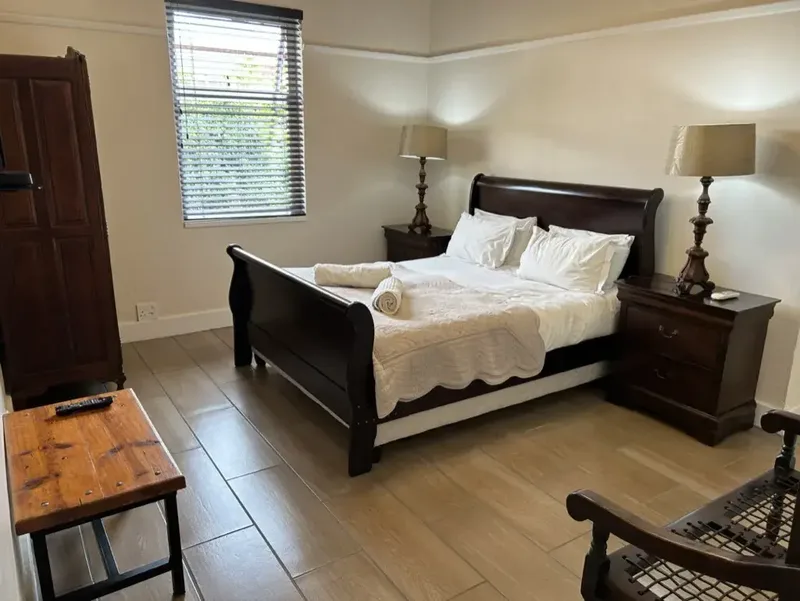Queen bed in Room 3 at the Solomon Edwardian Guest House