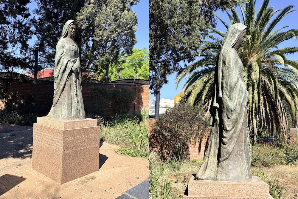 A bronze statue of Sister Henrietta Stockdale 