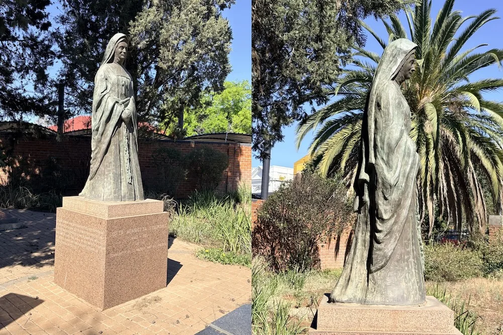 A bronze statue of Sister Henrietta Stockdale 