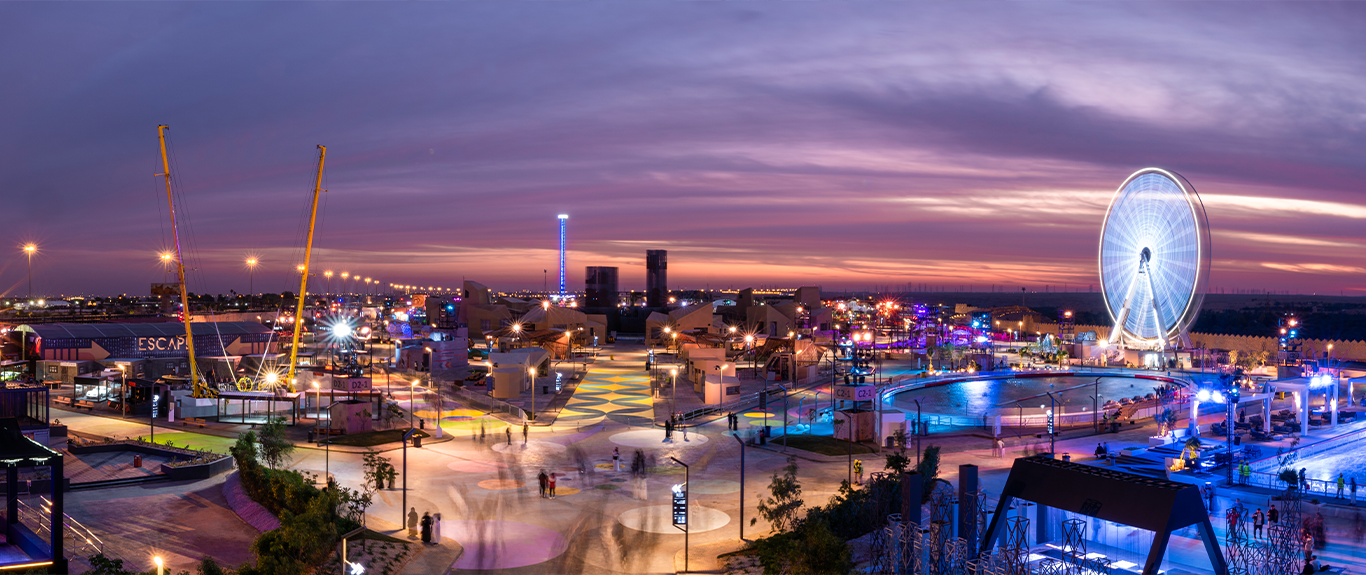 Diriyah Oasis large-scale event site and temporary infrastructure in Riyadh Saudi Arabia
