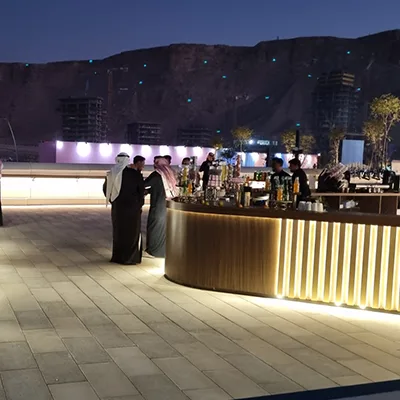 Outdoor hospitality and guest experience at a large-scale public celebration