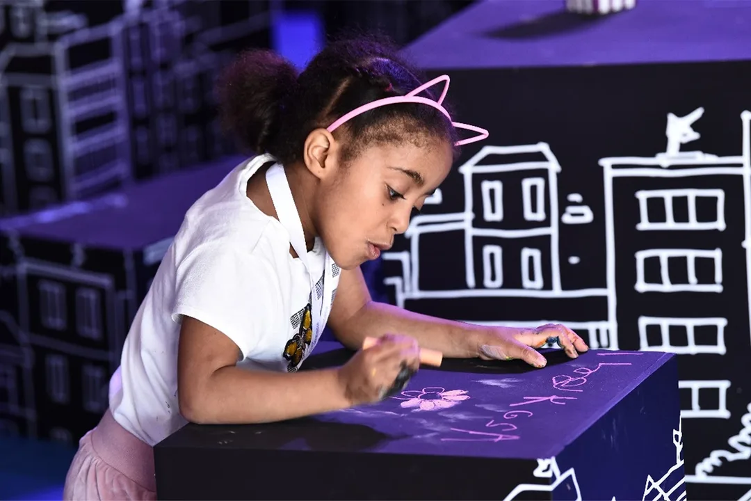 Emirati Children’s Day scenic activity bay fabricated from MDF and plywood panels.