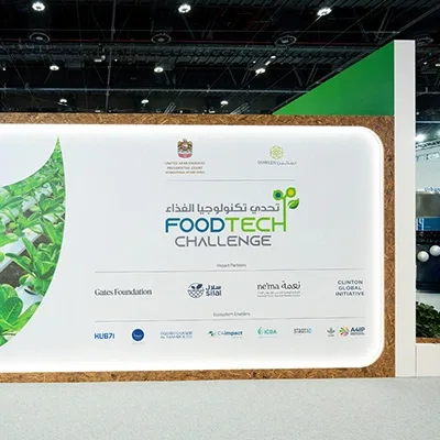 Evolution Scenic bespoke FoodTech Challenge exhibition stand at ADNEC Abu Dhabi