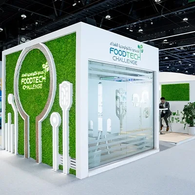 Bespoke FoodTech Challenge scenic environment with integrated exhibition branding