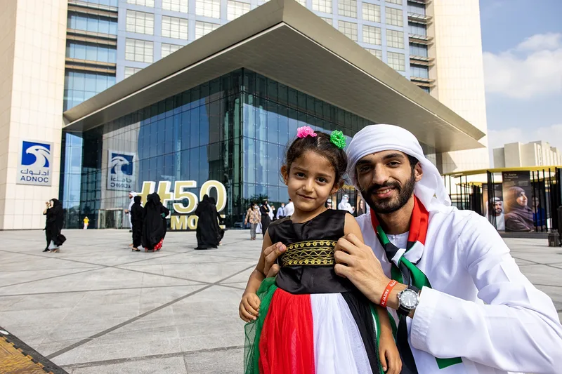 Evolution Scenic ADNOC 50 Faces gallery stands fabricated for the Jubilee Festival in Abu Dhabi.
