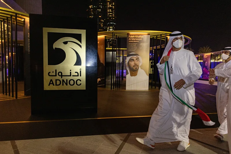 Custom number 50 scenic gallery structures created for ADNOC Jubilee at ADNOC HQ.
